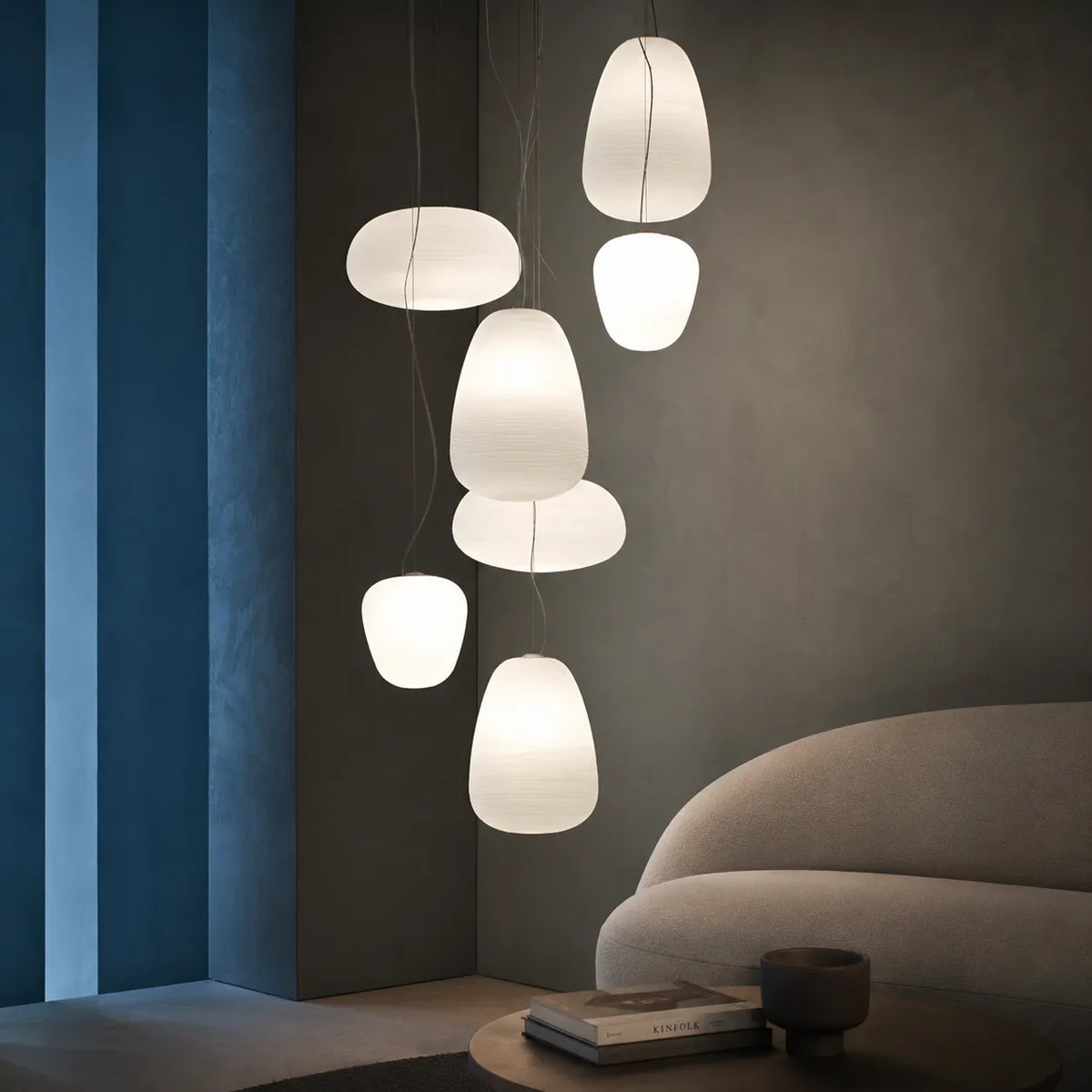 Elio Nordic Ribbed Opal Glass Pendant Light