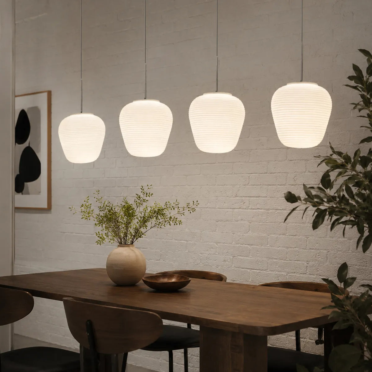Elio Nordic Ribbed Opal Glass Pendant Light