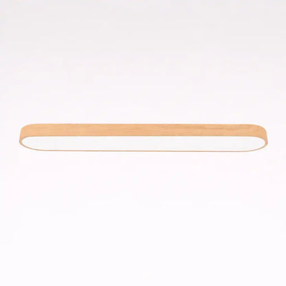 Nordic Oval LED Ceiling Light with Wood Accent
