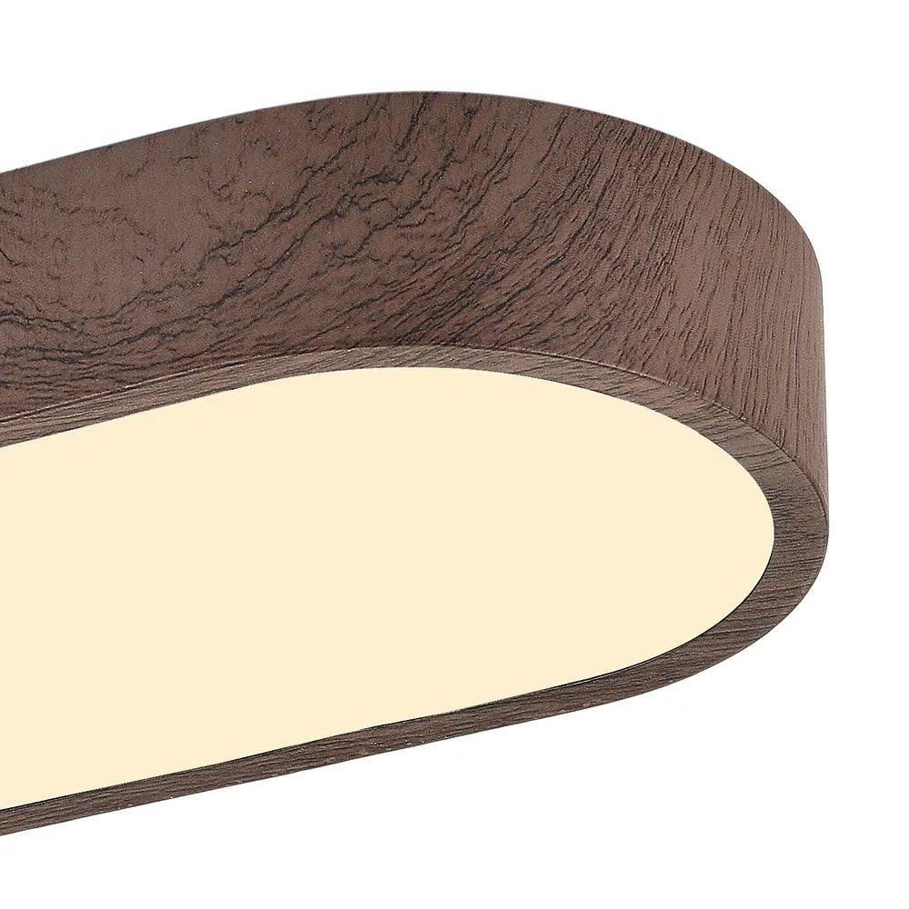 Dimitri Nordic Oval Wood-Grain LED Ceiling Light