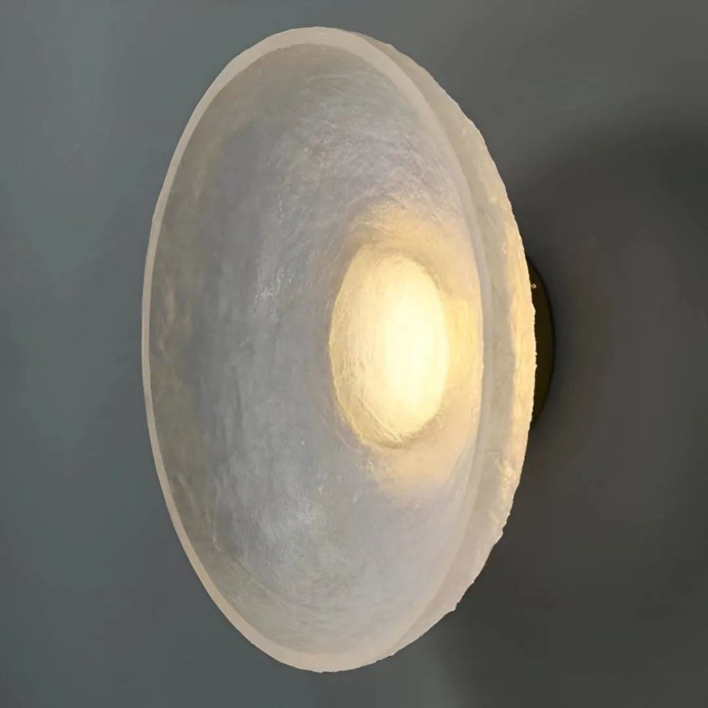 Avara Nordic Textured Resin Round LED Wall Light