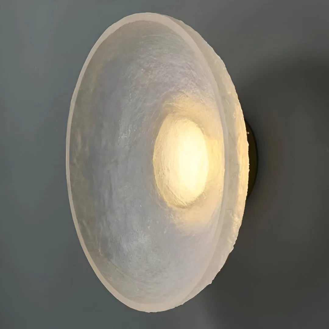 Avara Nordic Textured Resin Round LED Wall Light