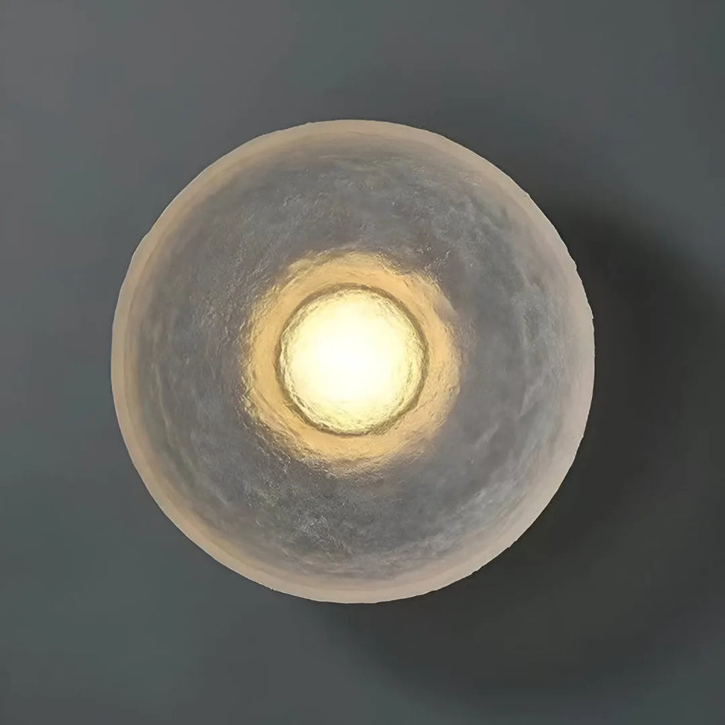 Avara Nordic Textured Resin Round LED Wall Light