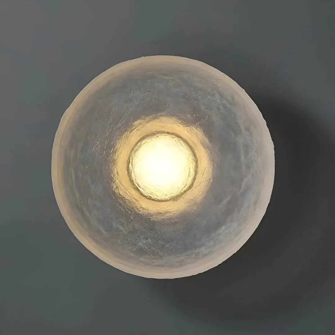 Avara Nordic Textured Resin Round LED Wall Light