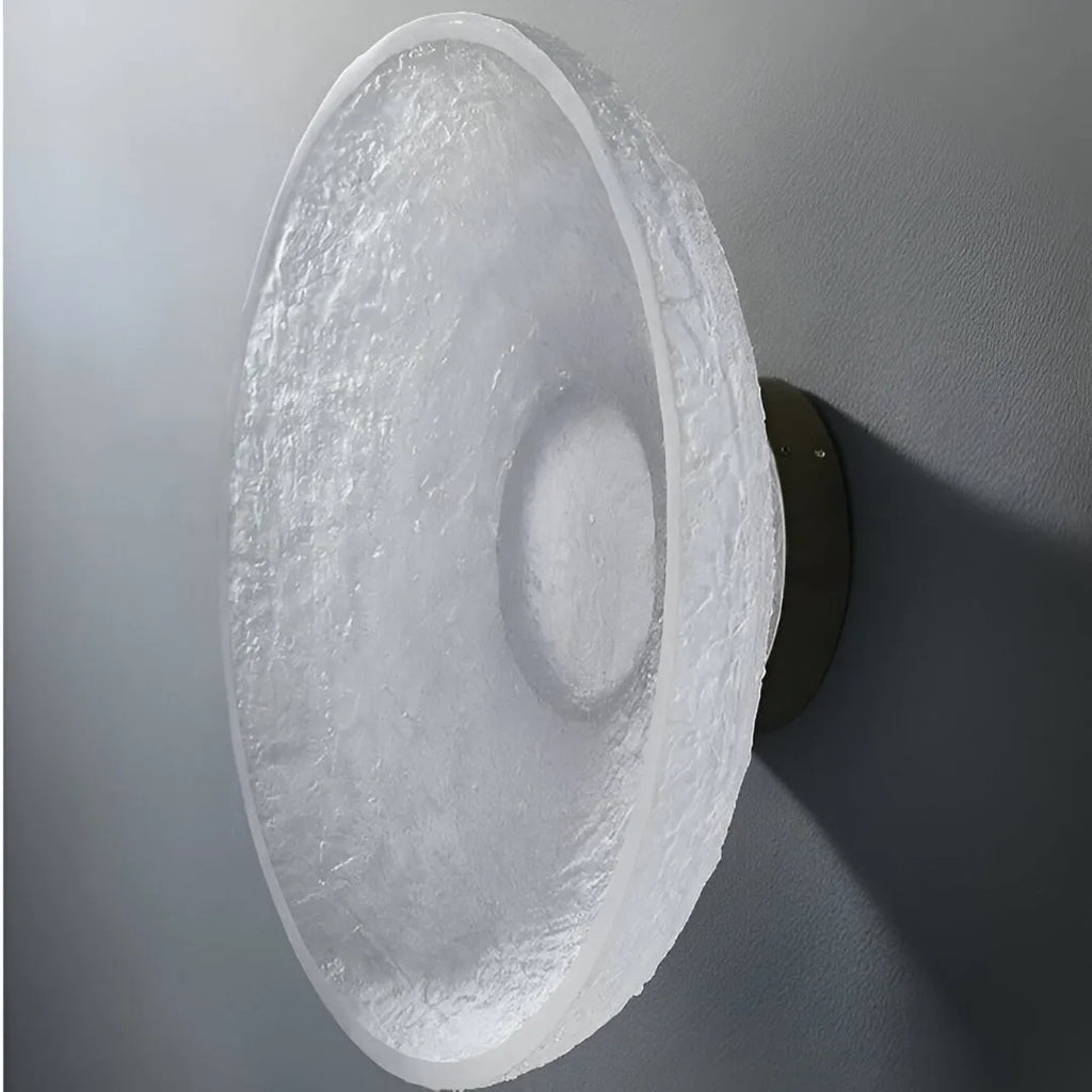 Avara Nordic Textured Resin Round LED Wall Light