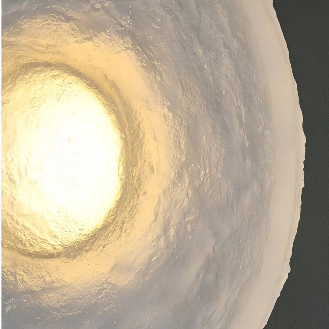 Avara Nordic Textured Resin Round LED Wall Light