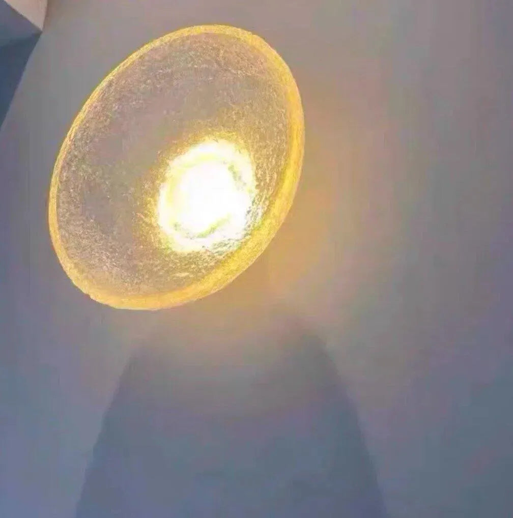 Avara Nordic Textured Resin Round LED Wall Light
