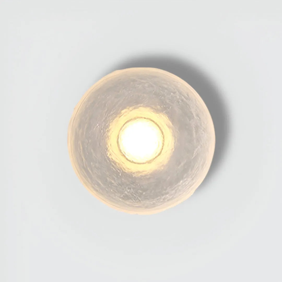 Avara Nordic Textured Resin Round LED Wall Light