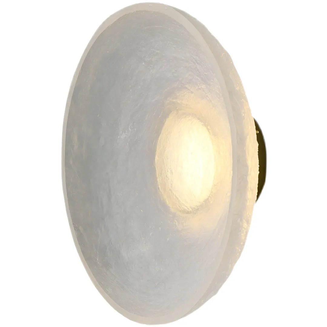 Avara Nordic Textured Resin Round LED Wall Light