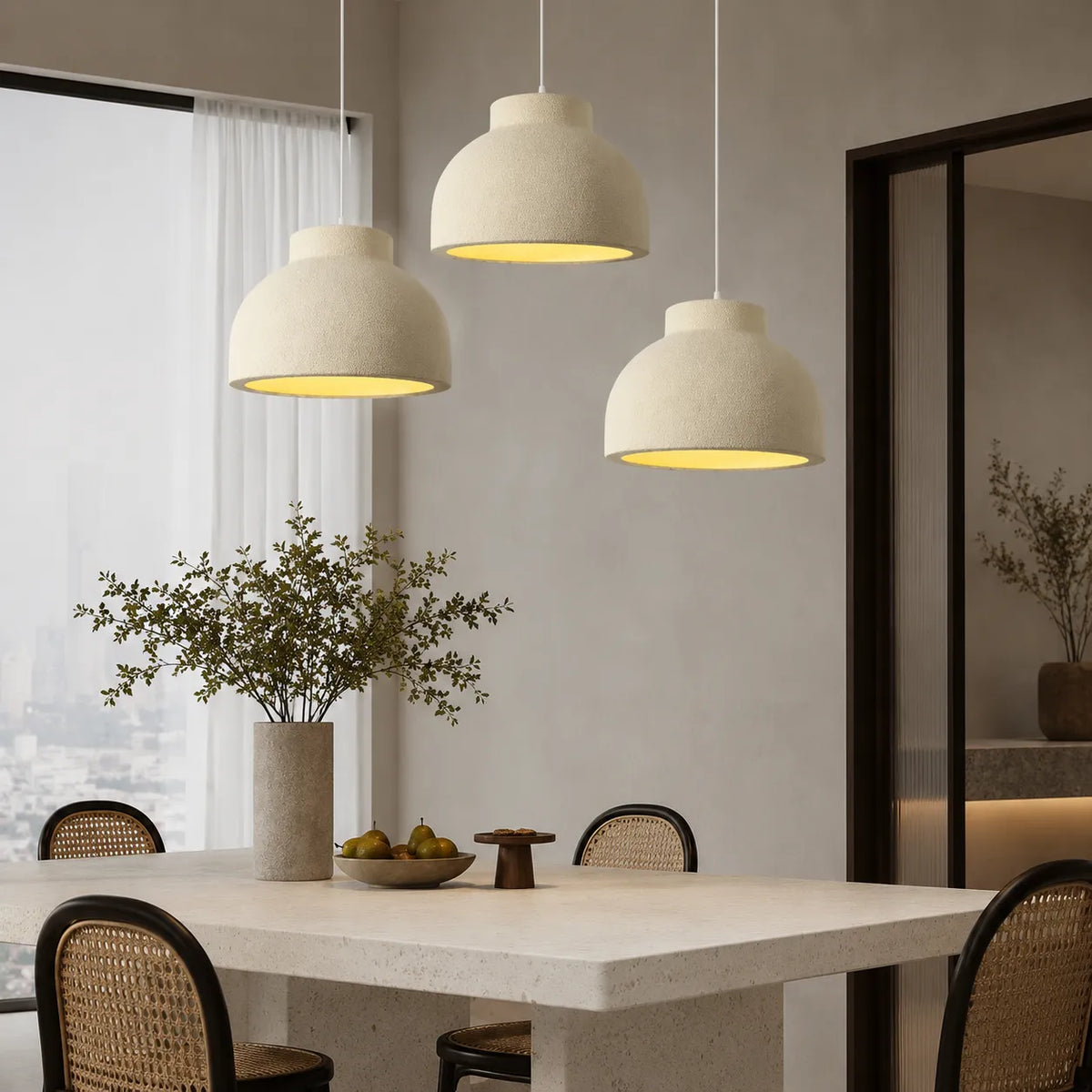 Beau Wabi-Sabi Sculptural Dome Pendant Light