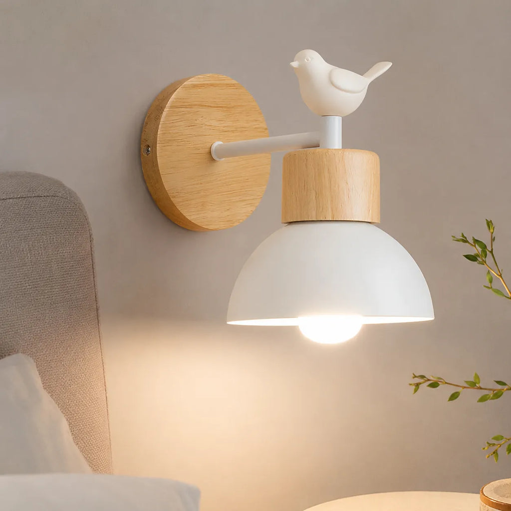 Celine Nordic Natural Wood & Iron Wall Light