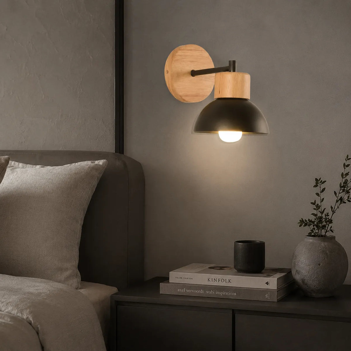 Celine Nordic Natural Wood & Iron Wall Light