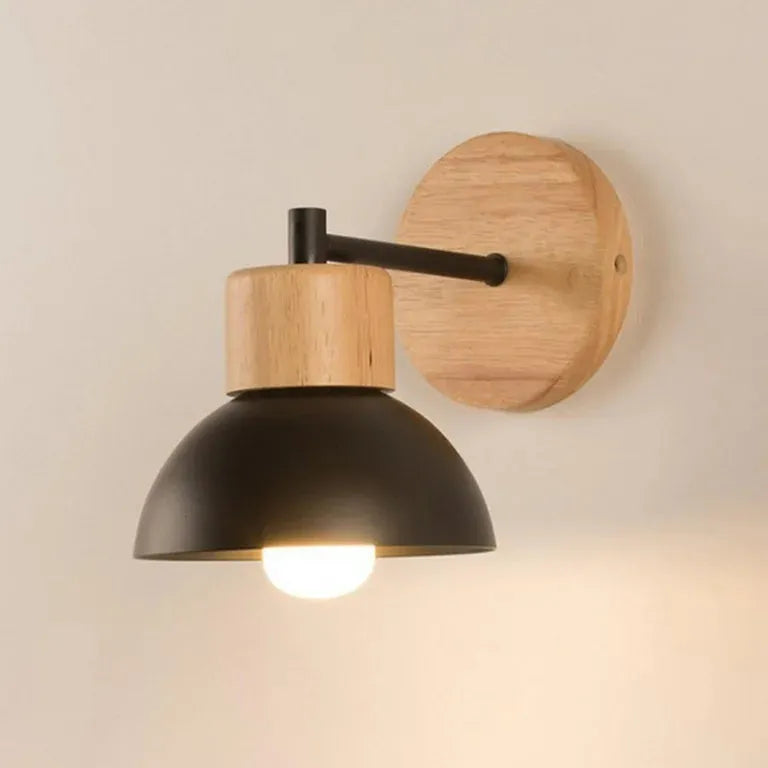 Celine Nordic Natural Wood & Iron Wall Light
