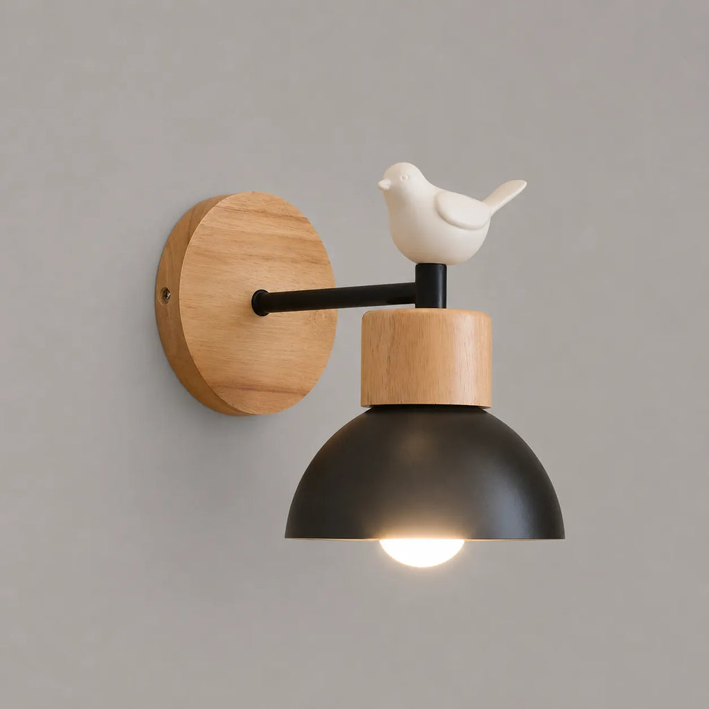 Celine Nordic Natural Wood & Iron Wall Light