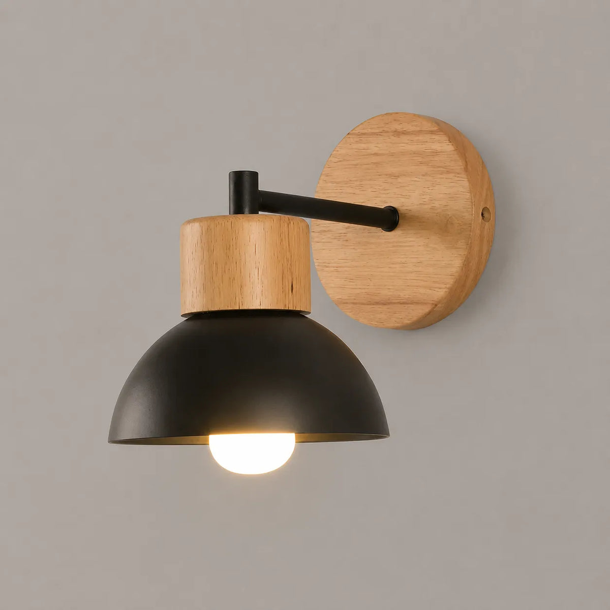 Celine Nordic Natural Wood & Iron Wall Light