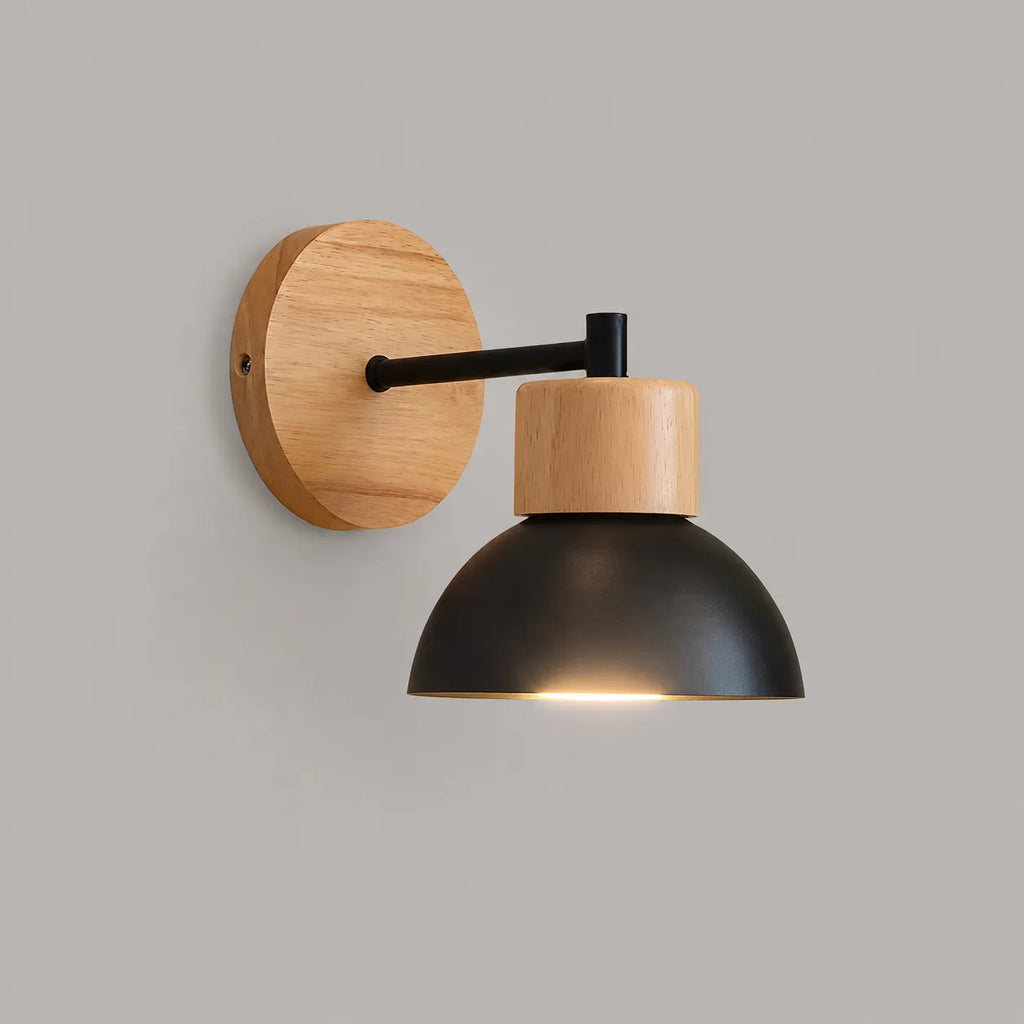 Celine Nordic Natural Wood & Iron Wall Light