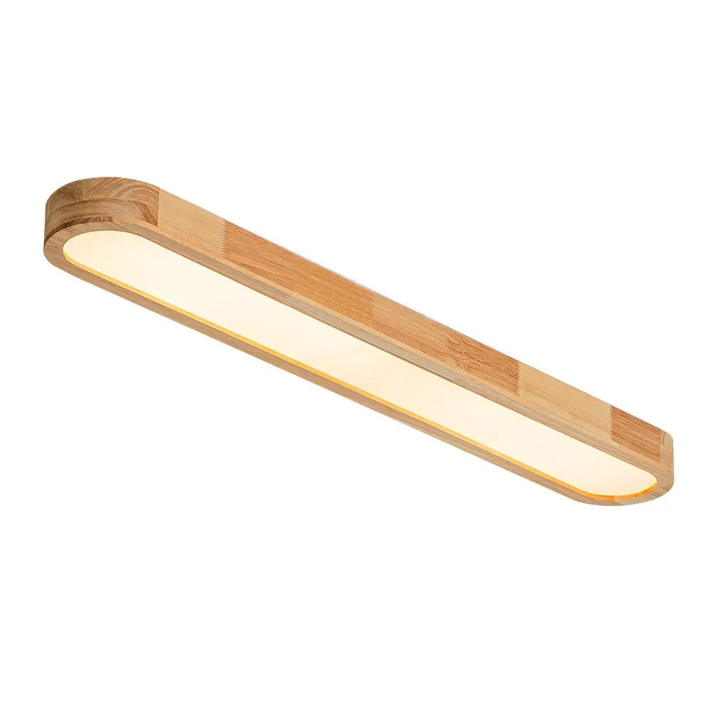 Wallis Nordic Wood Accent Linear LED Ceiling Light