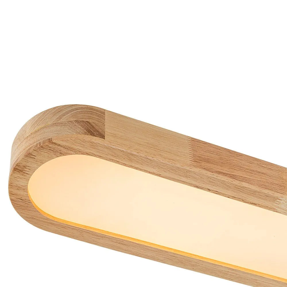 Wallis Nordic Wood Accent Linear LED Ceiling Light