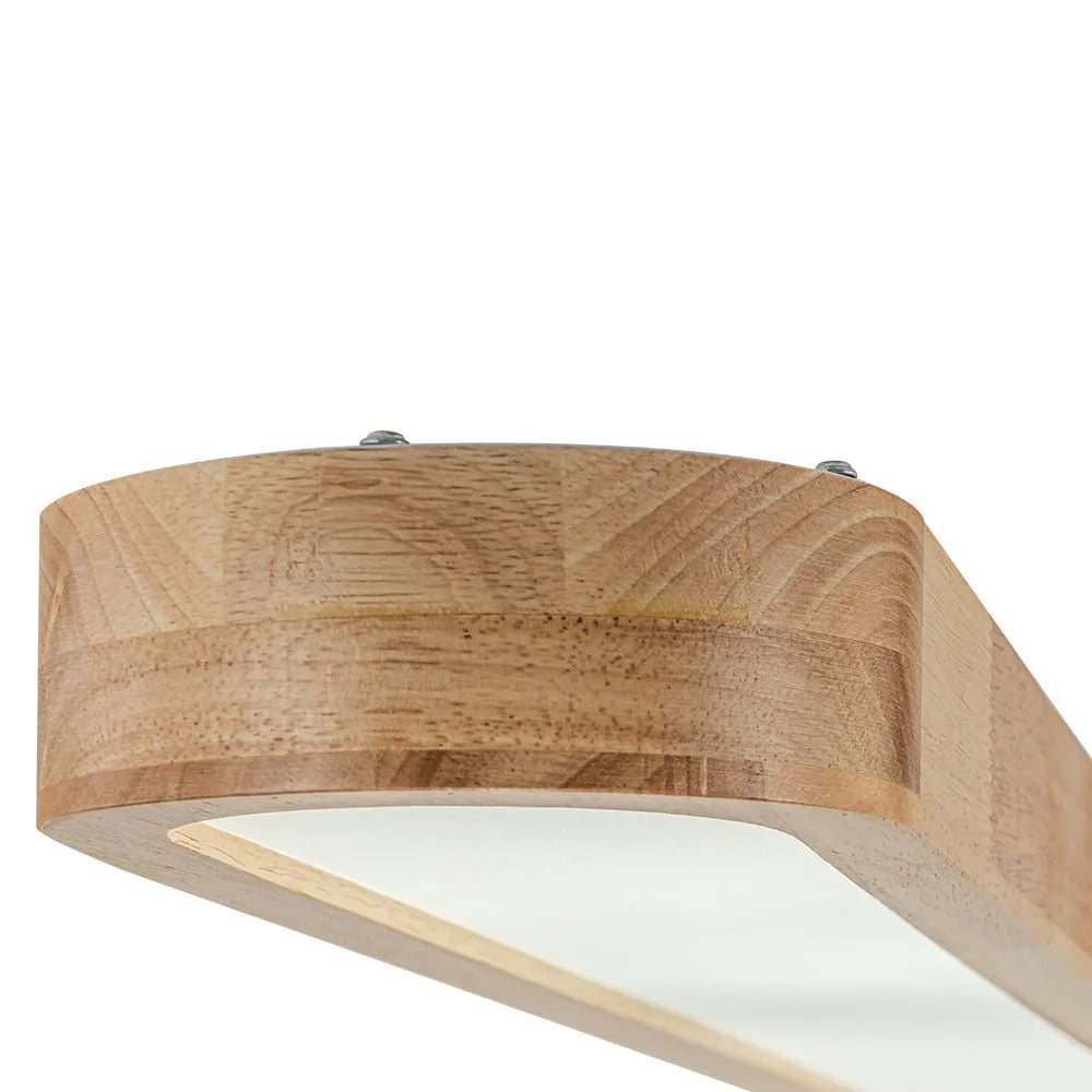 Wallis Nordic Wood Accent Linear LED Ceiling Light