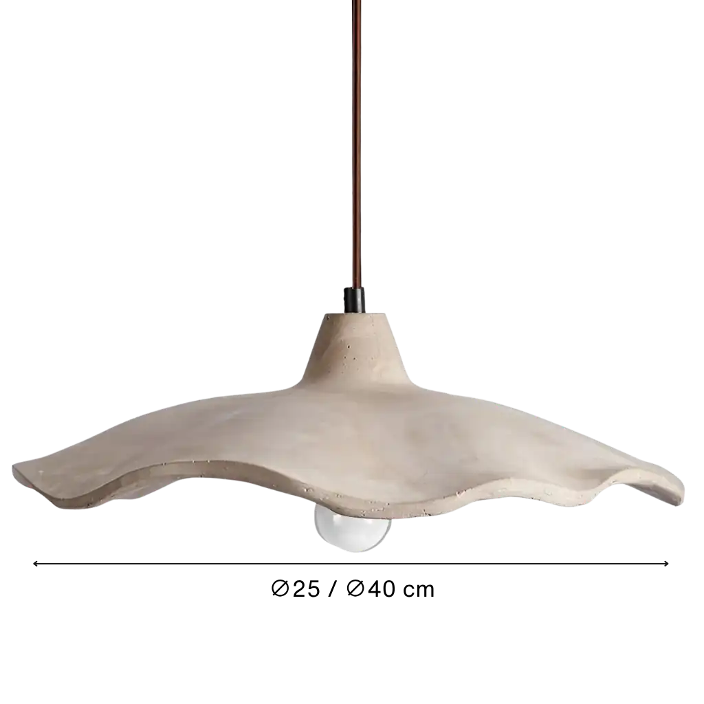 Nordic Cement Pendant Light with Organic Flower Silhouette