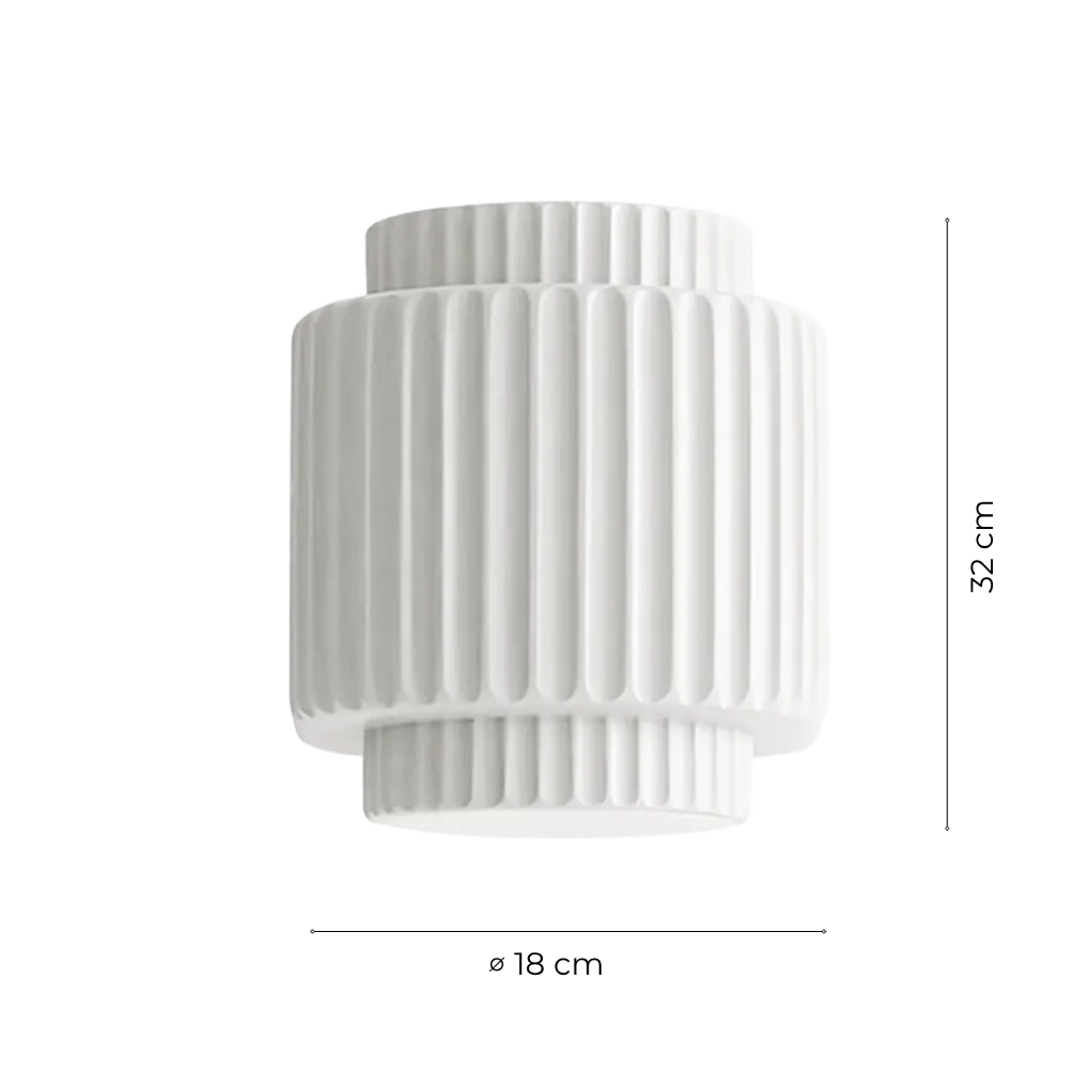 Nordic Cream Ribbed Cylinder Layer Wall Sconce