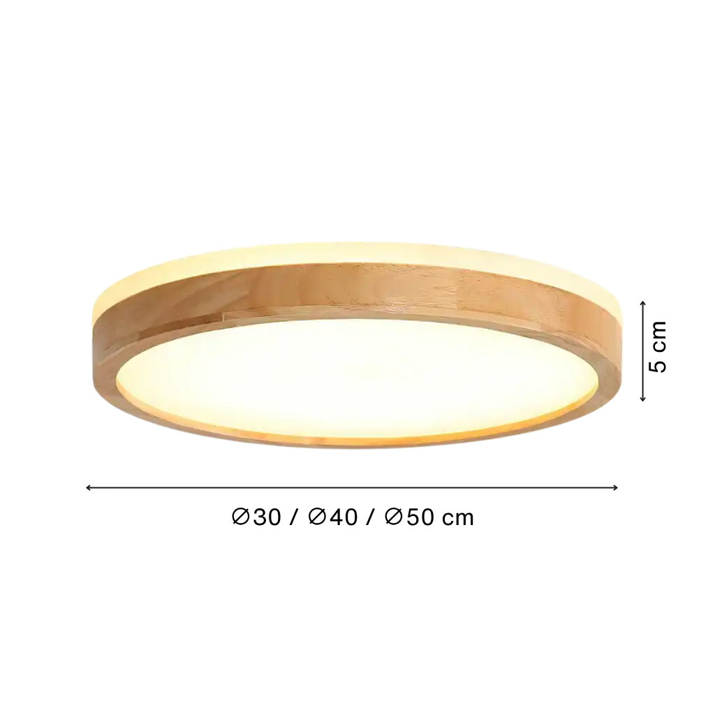 Nordic Dimmable LED Ceiling Light with Wood Accent