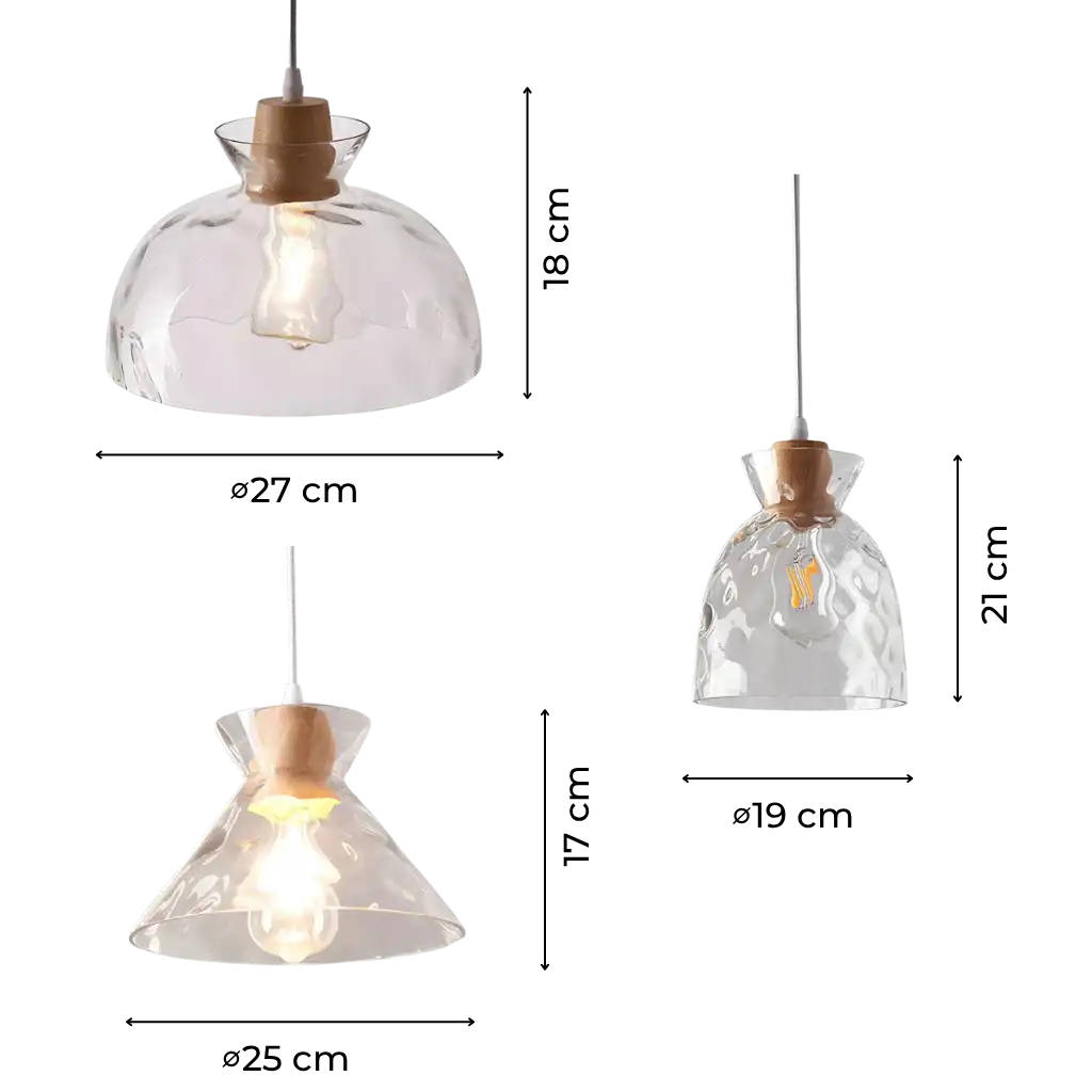 Nordic Glass Dome Pendant Light with Exposed Bulb Design