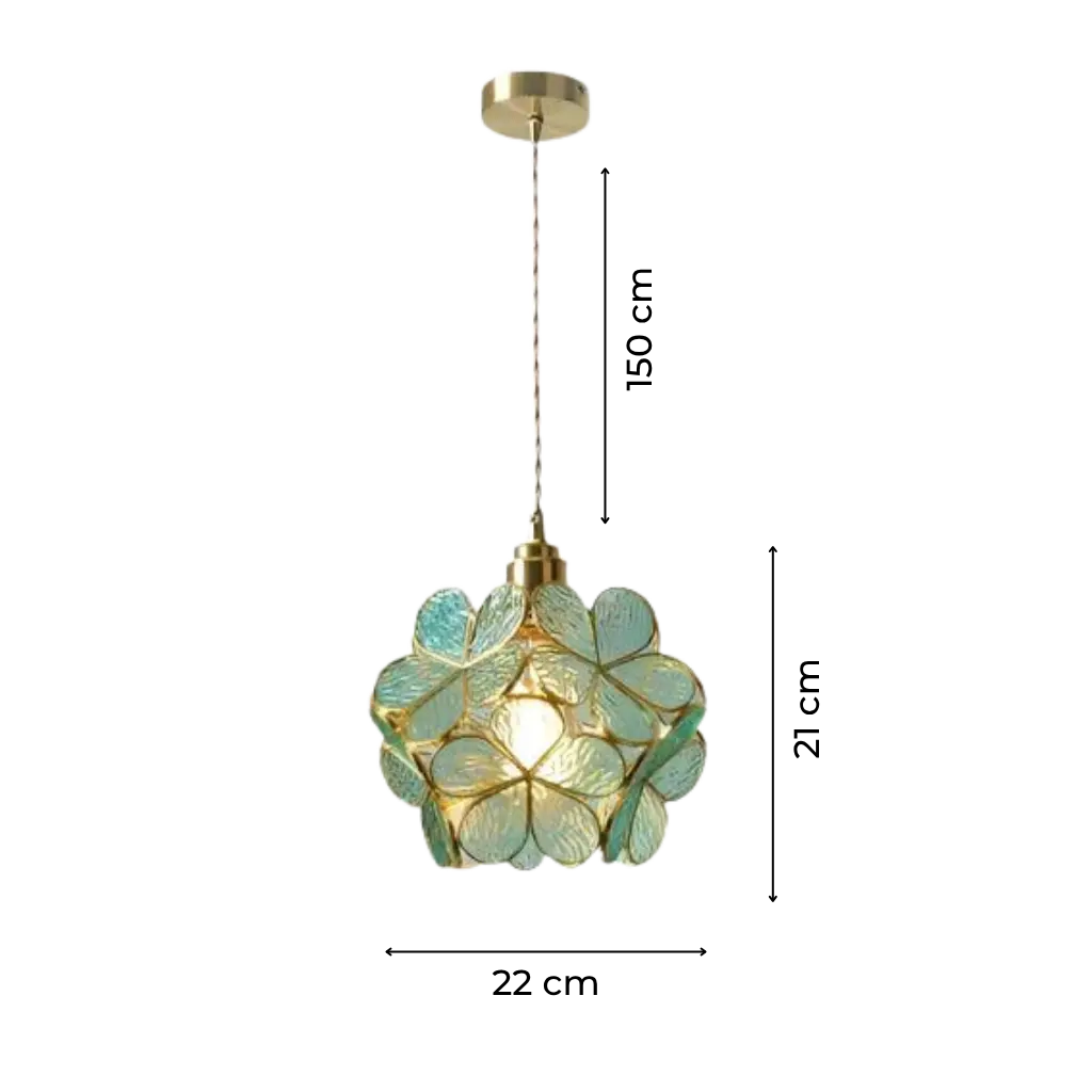 Nordic Glass Pendant Light with Blooming Petal Design