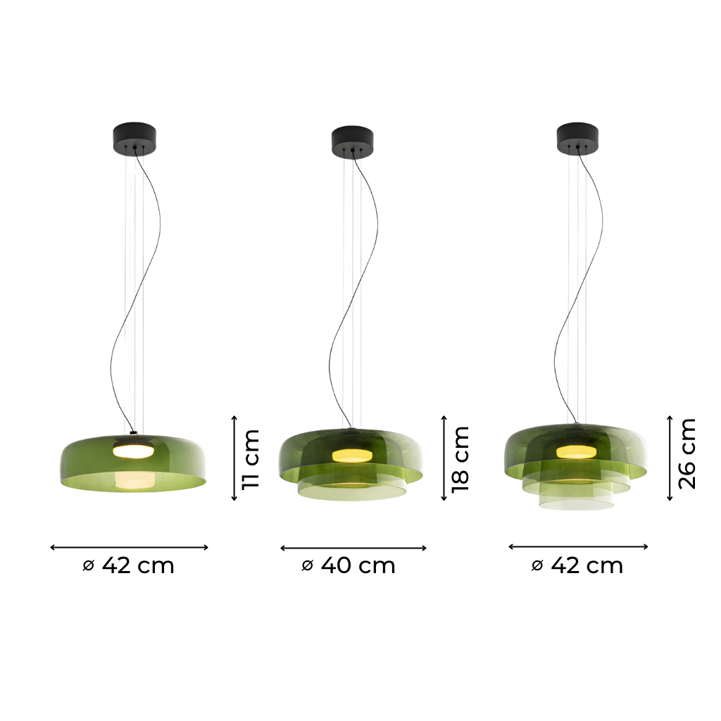Nordic Glass Pendant Light with Layered Celestial Form