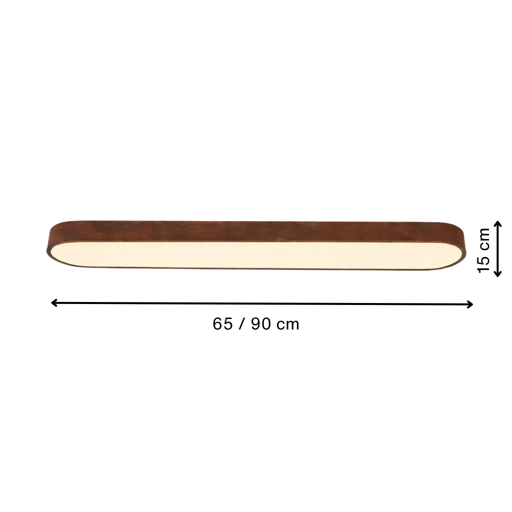Nordic Oval LED Ceiling Light with Wood Accent