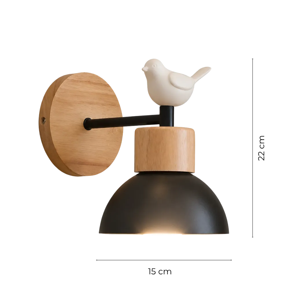 Nordic Wood Accent Iron LED Wall Sconce Light