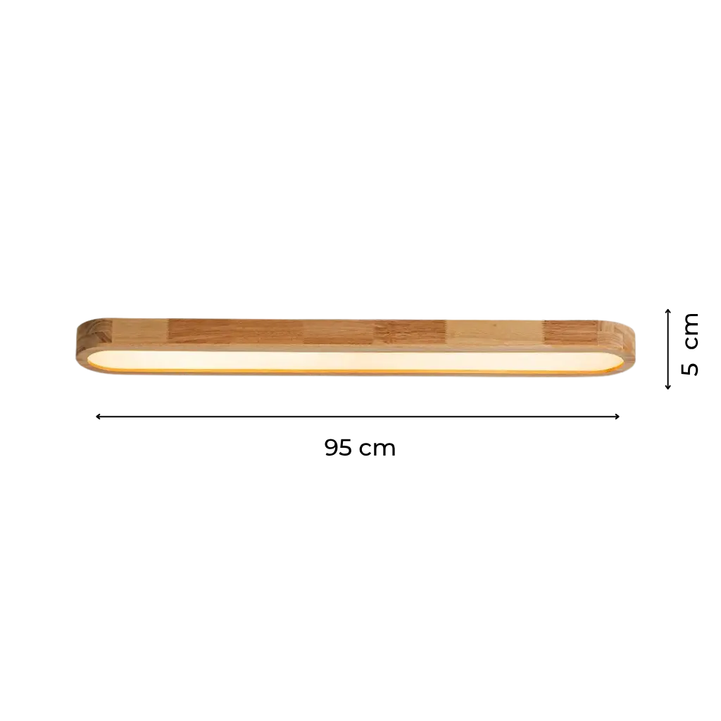Nordic Wooden Ceiling Light with Slim Linear Form