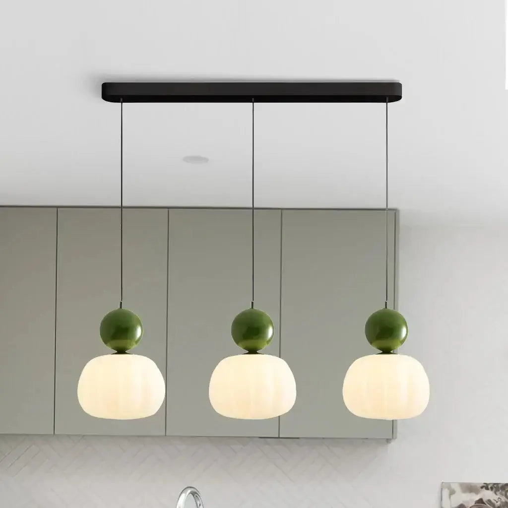 Opaline Bauhaus Ribbed Acrylic Pendant Light
