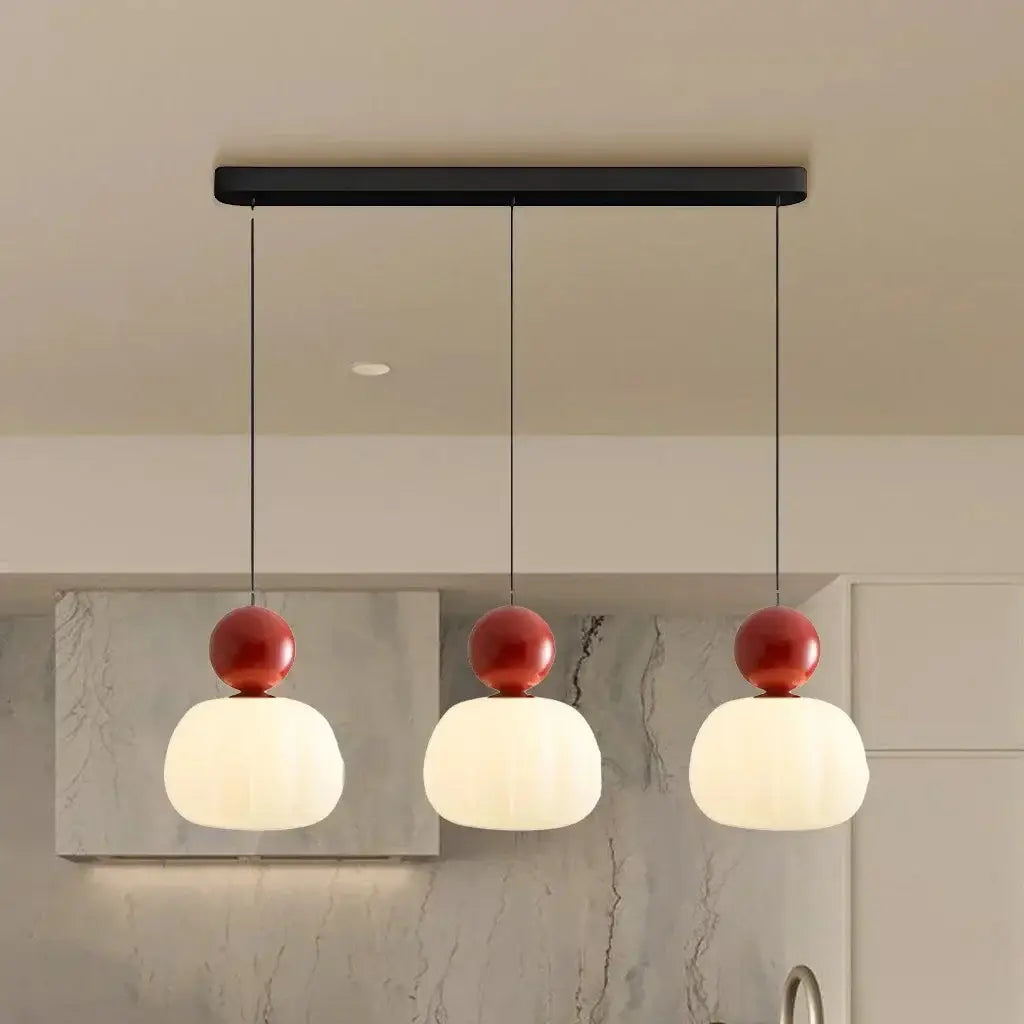 Opaline Bauhaus Ribbed Acrylic Pendant Light