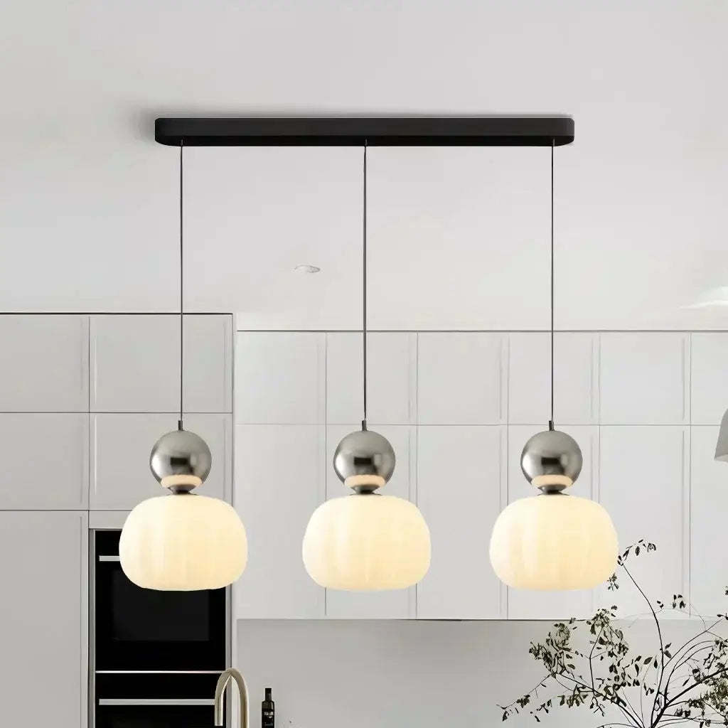 Opaline Bauhaus Ribbed Acrylic Pendant Light