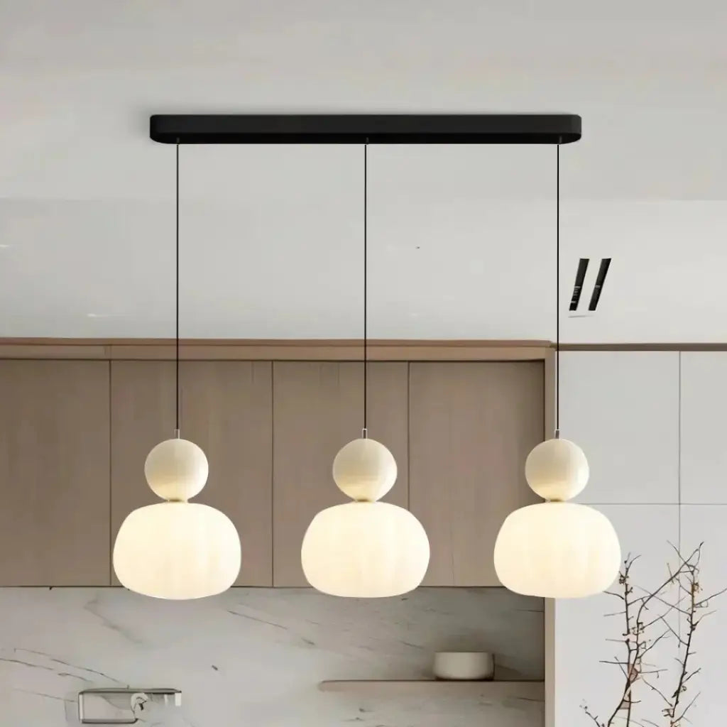 Opaline Bauhaus Ribbed Acrylic Pendant Light