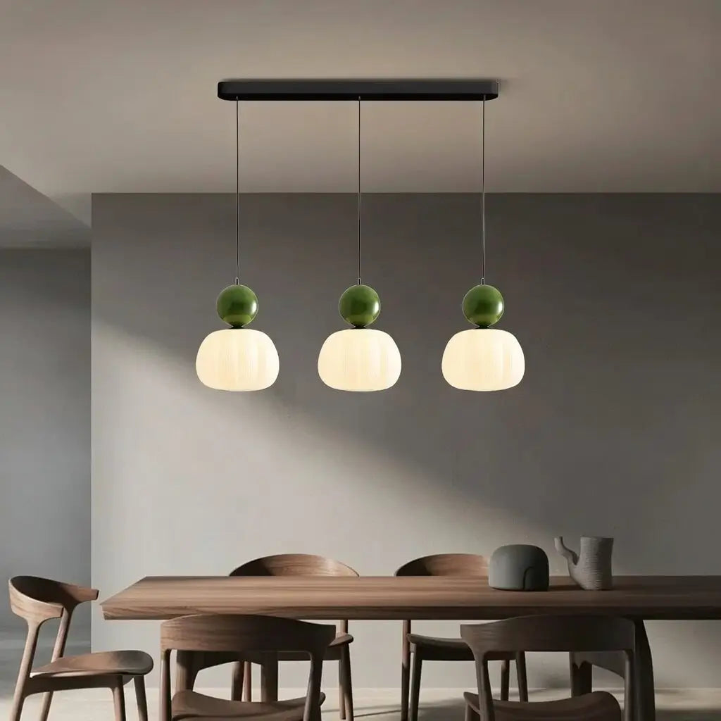 Opaline Bauhaus Ribbed Acrylic Pendant Light