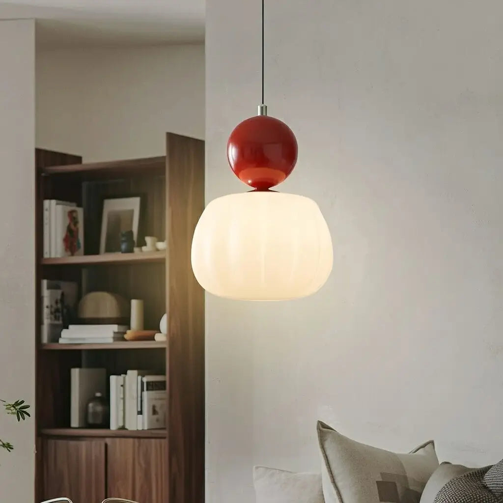 Opaline Bauhaus Ribbed Acrylic Pendant Light