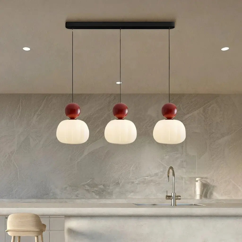 Opaline Bauhaus Ribbed Acrylic Pendant Light