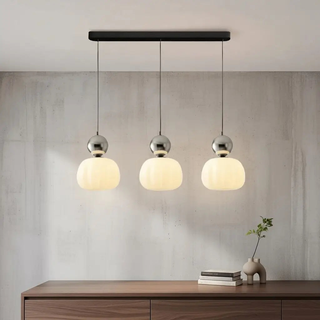 Opaline Bauhaus Ribbed Acrylic Pendant Light