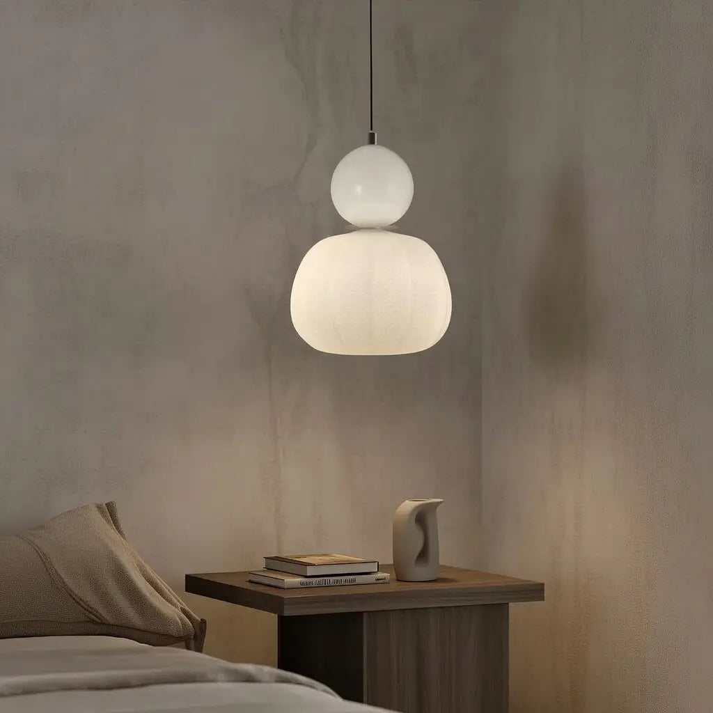 Opaline Bauhaus Ribbed Acrylic Pendant Light
