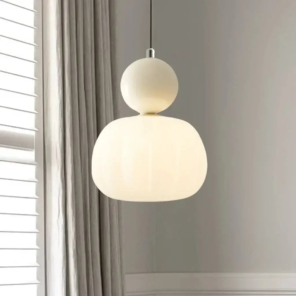 Opaline Bauhaus Ribbed Acrylic Pendant Light
