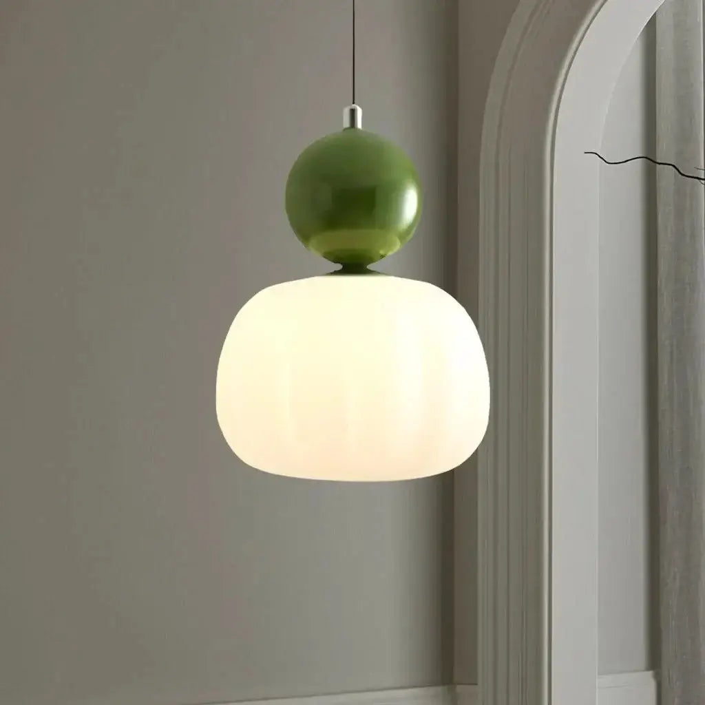 Opaline Bauhaus Ribbed Acrylic Pendant Light