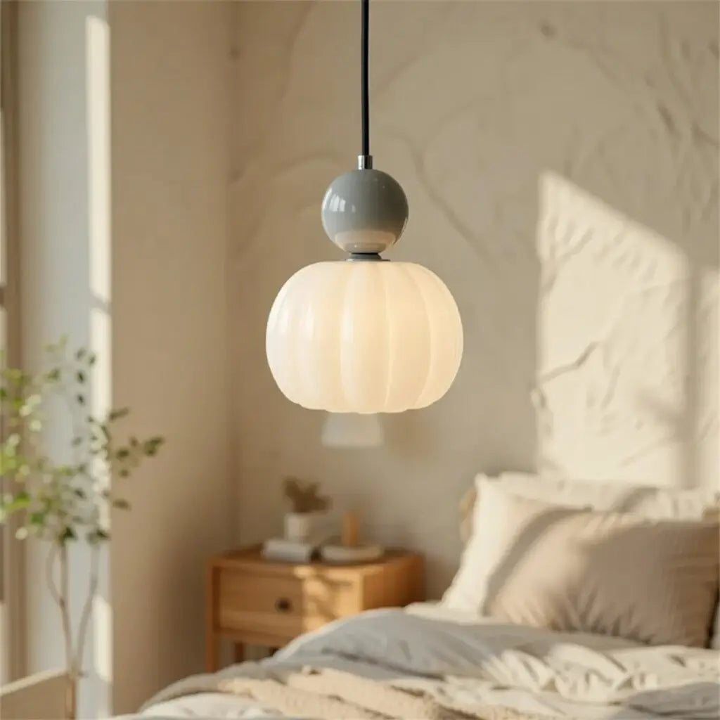 Opaline Bauhaus Ribbed Acrylic Pendant Light