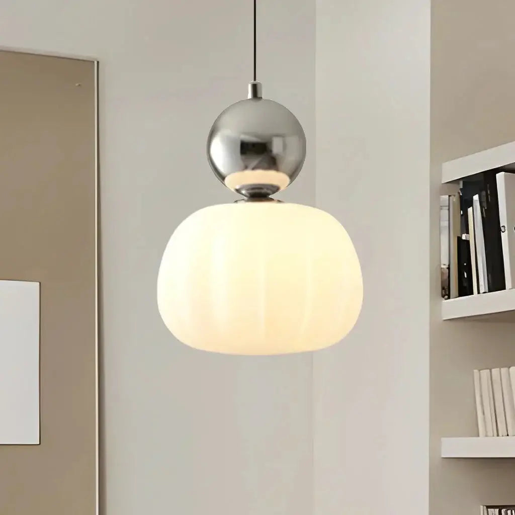 Opaline Bauhaus Ribbed Acrylic Pendant Light