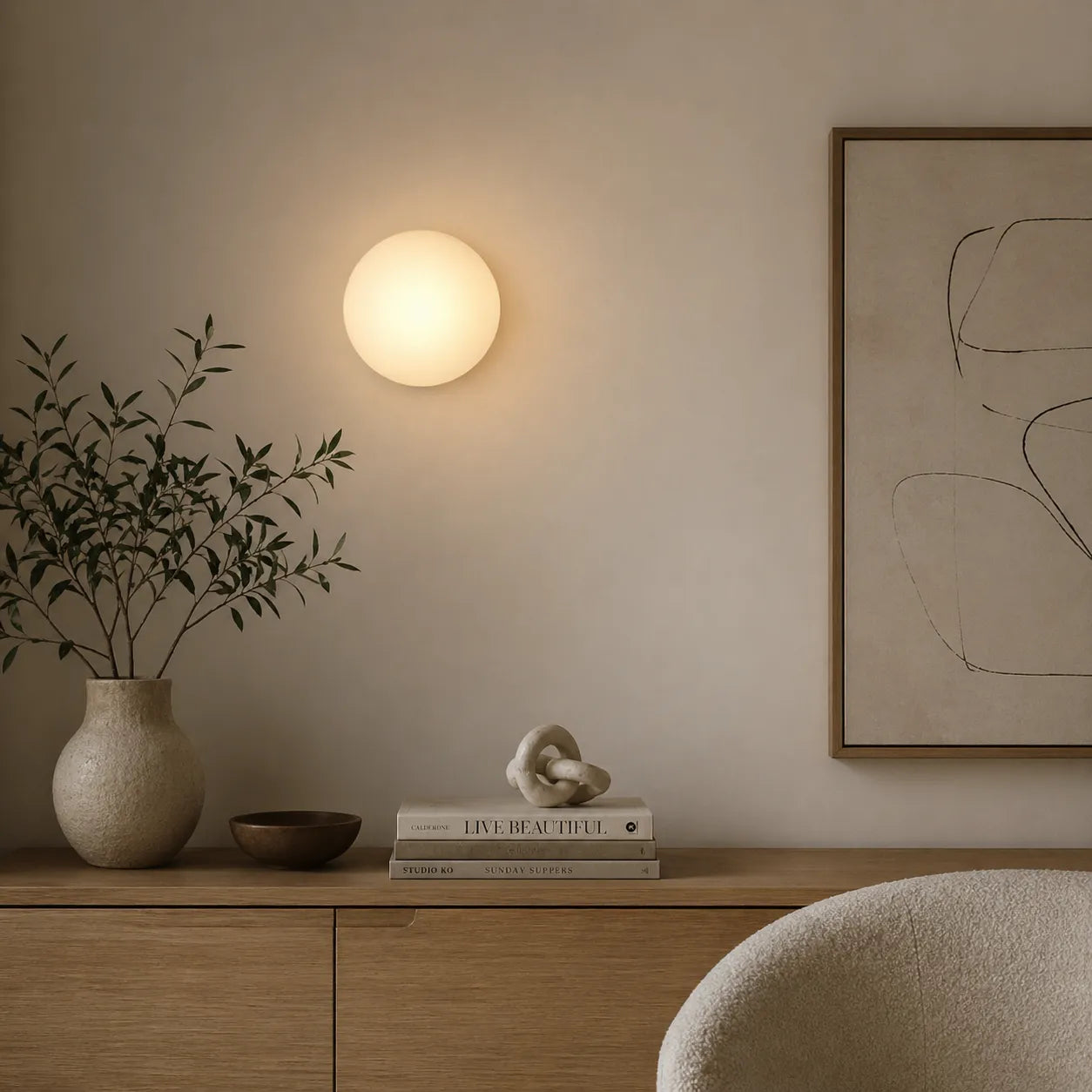 Orb Contemporary Glass Wall Sconce