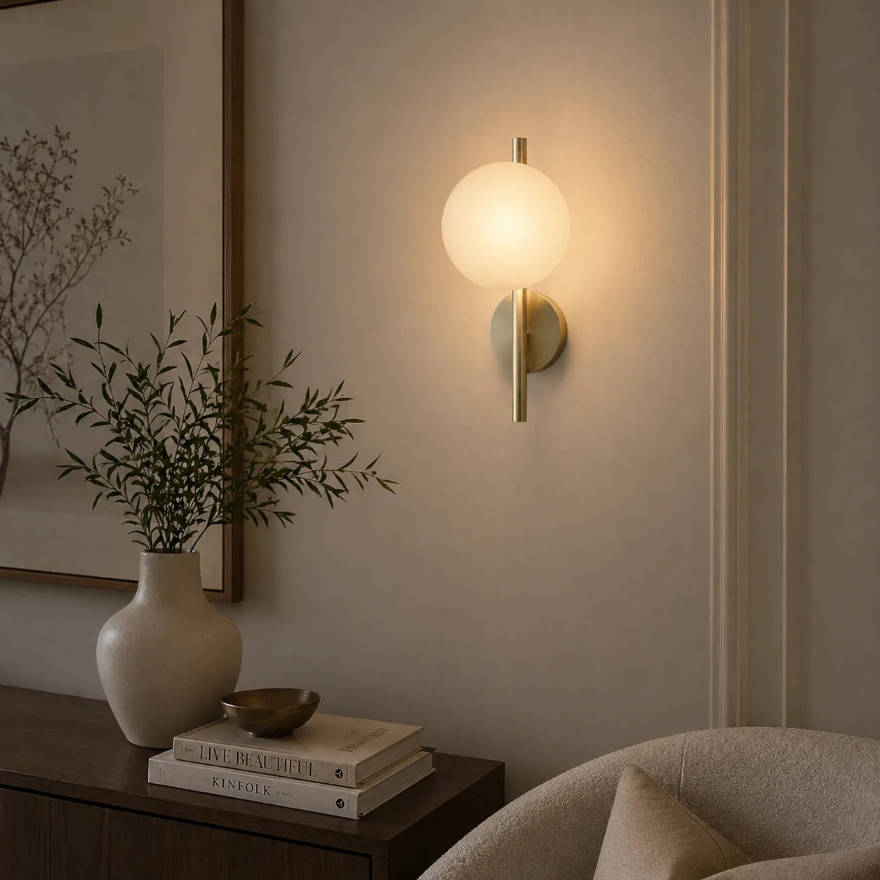 Orb Contemporary Glass Wall Sconce