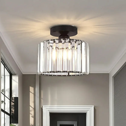 Orb Modern Crystal Semi Flush Ceiling Light