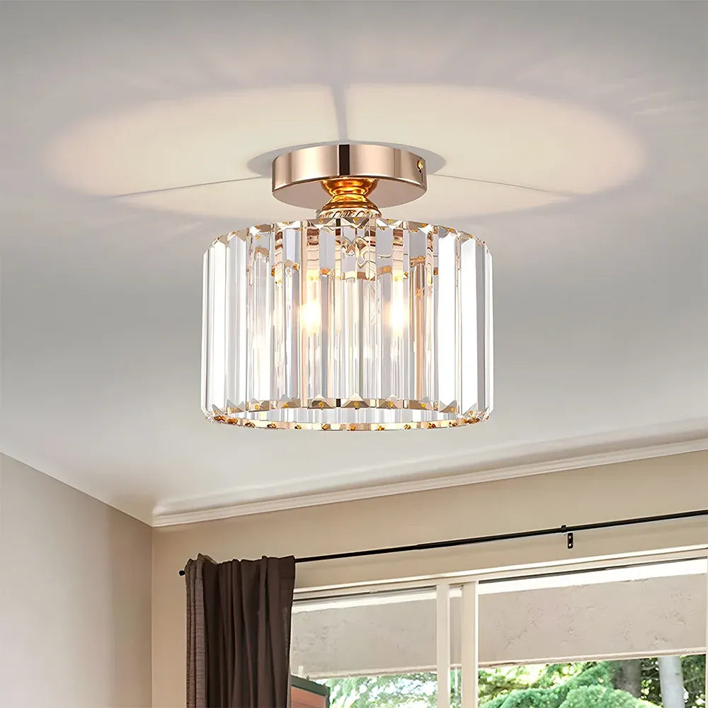 Orb Modern Crystal Semi-Flush Ceiling Light