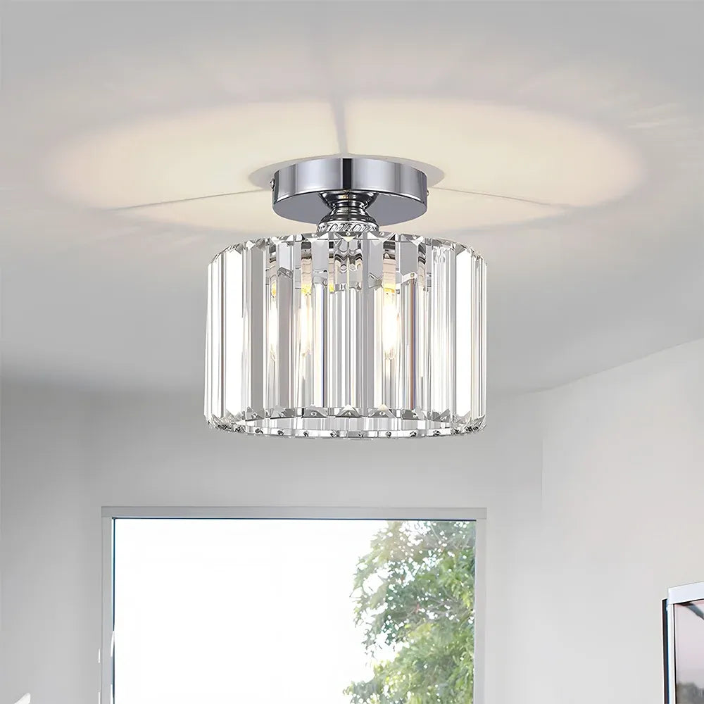 Orb Modern Crystal Semi-Flush Ceiling Light